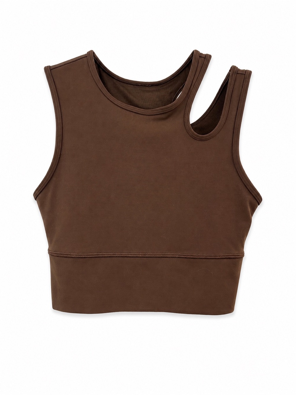 Lululemon mastered motion crop tank top 0918 Java brown bra bra 2 women